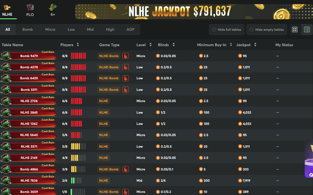 BCPoker Cash Games